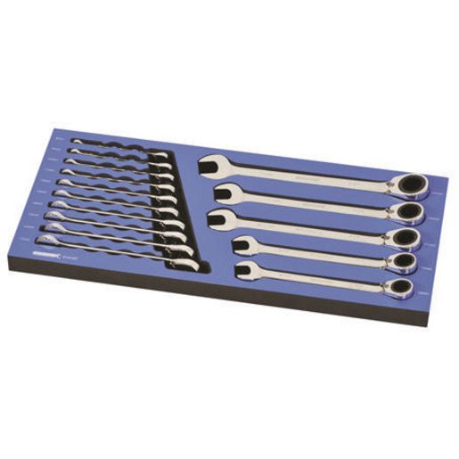 Kincrome Gear Spanner Set With Eva Tray 15Pc Metric EVA42T