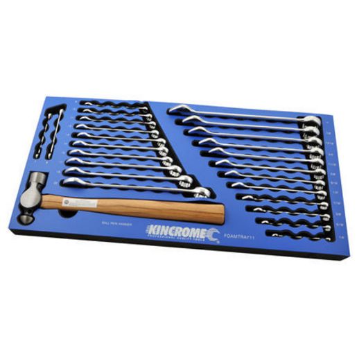 Kincrome Combination Spanner Set & Hammer 25Pc FOAMTRAY11