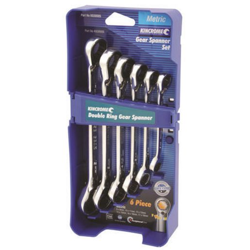 Kincrome Double Ring Reverse Gear Spanner Set 6Pc Metric