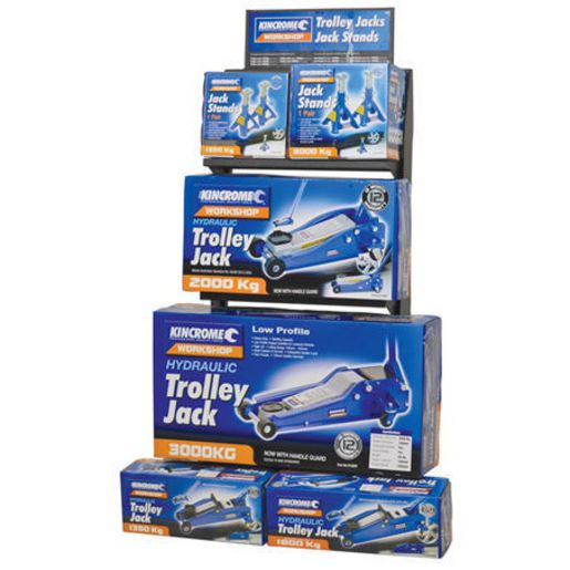 Kincrome Trolley Jack & Jack Stand Merchandiser 6Pc K14040