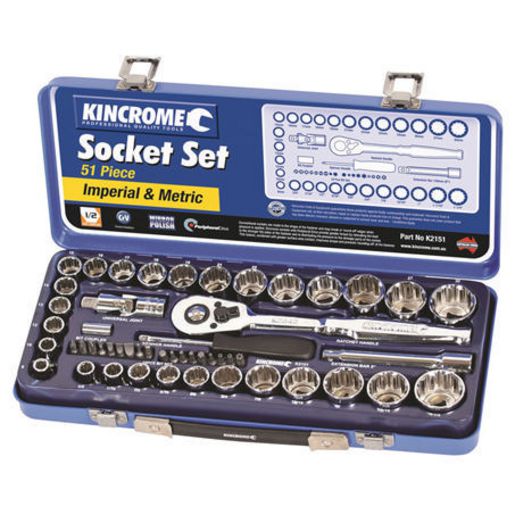 Kincrome Socket Set 51Pc 1/2In Drive K2151
