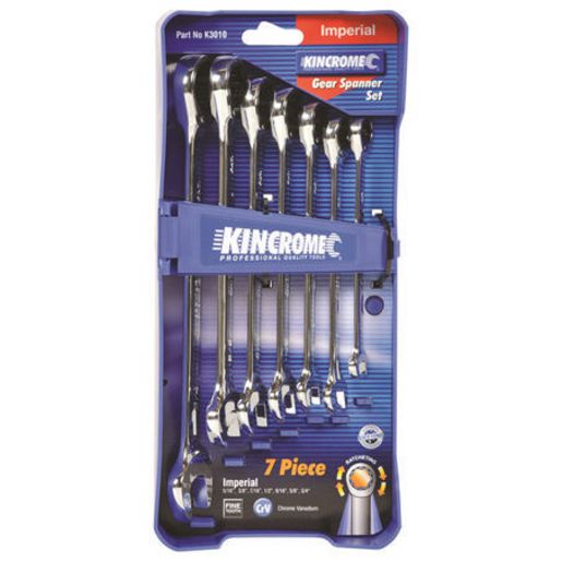 Kincrome Single Way Gear Spanner Set 7Pc Imperial K3010