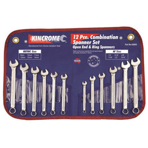 Kincrome Combination Spanner Set 12Pc Metric / Af K3020