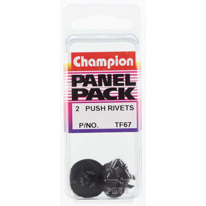 Champion Fasteners Push Rivet Black Len: 11mm Hole: 8mm