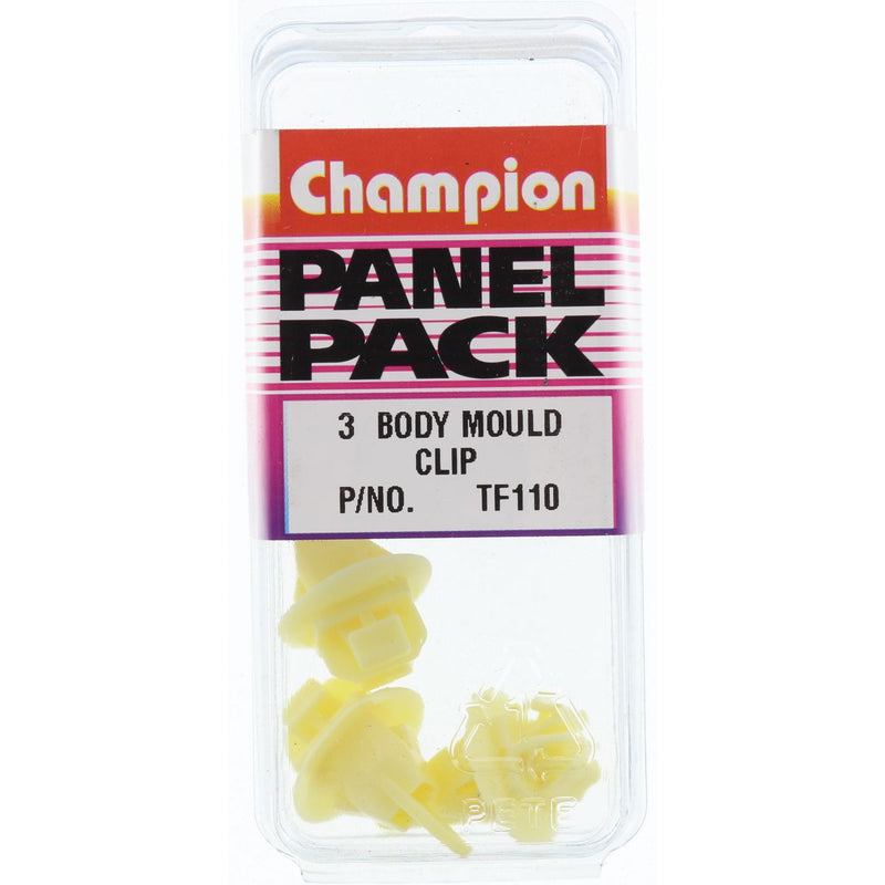 Champion Fasteners Body Mould Clip Yellow Len: 17mm Head: