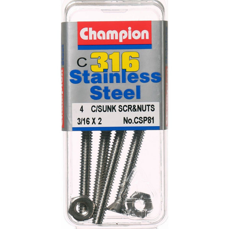 Champion Fasteners Machine Screw & Nut Csk Phillips