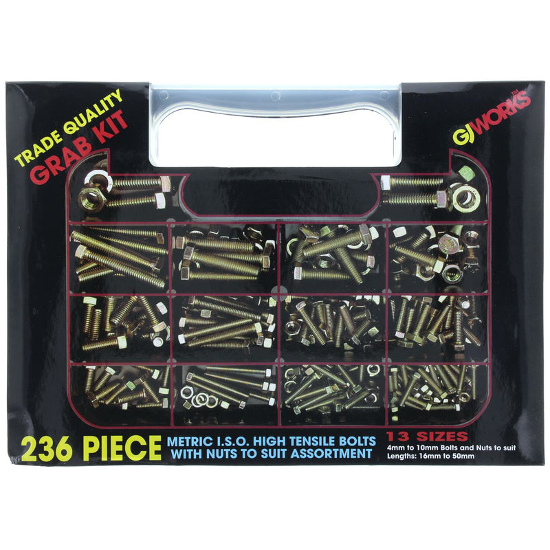 GJ Works High Tensile-Metric Bolts & Nuts Grab Kit 236pc