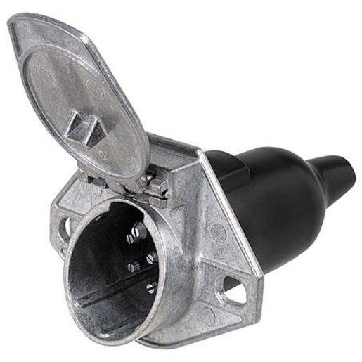 Hella Trailer Socket 7 Pin Round Large - Metal 4935