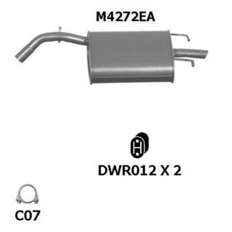 Rear Muffler Std Replacement M4272