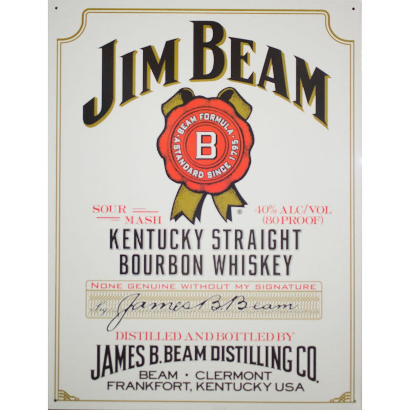 Metal Sign White Label Jim Beam 1061