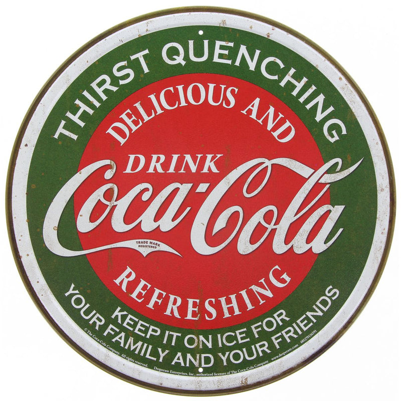 Coca Cola Thirst Quenching Metal Sign (30cm) MSI1659