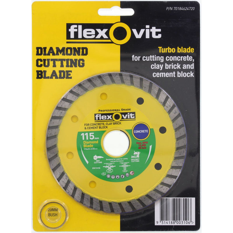 Flexovit Concrete And Clay 115 X 22mm Brick Cutter