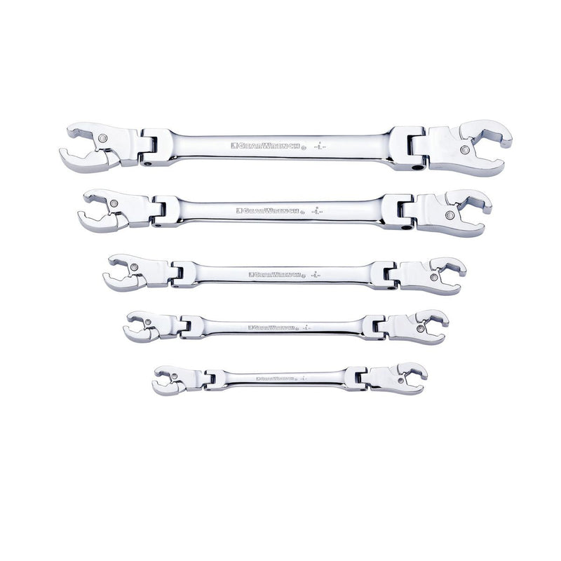 GearWrench Wrench Set Flex Flare Nut Ratcheting Tray SAE