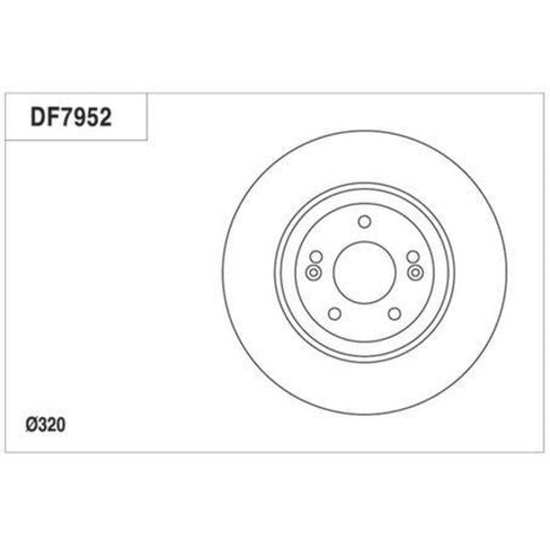 TRW Brake Rotor Pair 320mm Front DF7952S
