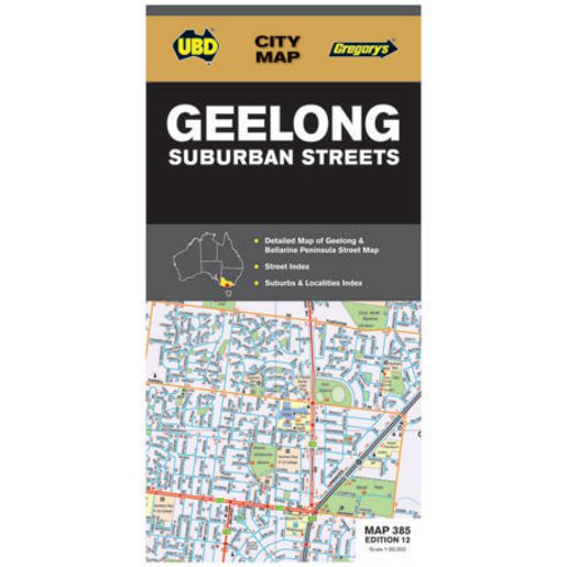UBD Geelong Suburban Streets 385 Map 12th Edition
