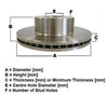 RDA OE Replacement Brake Rotor Pair 255mm Front RDA733