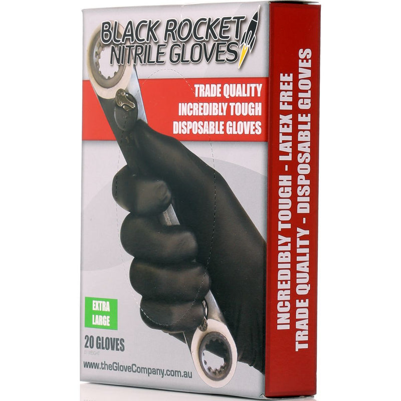 The Glove Company TGC Black Nitrile Gloves 20 Pack Extra