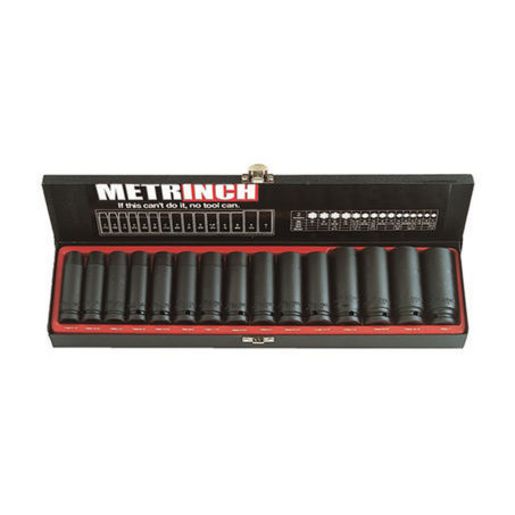 Metrinch Deep Impact Socket Set 1/2" Drive 15Pc MET-2450