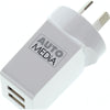 Automedia AC/DC Phone Charger Dual USB Ports AMUC240V