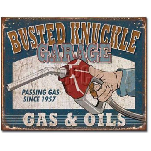 Naparts Garage Sign Busted Knuckles 1738MS