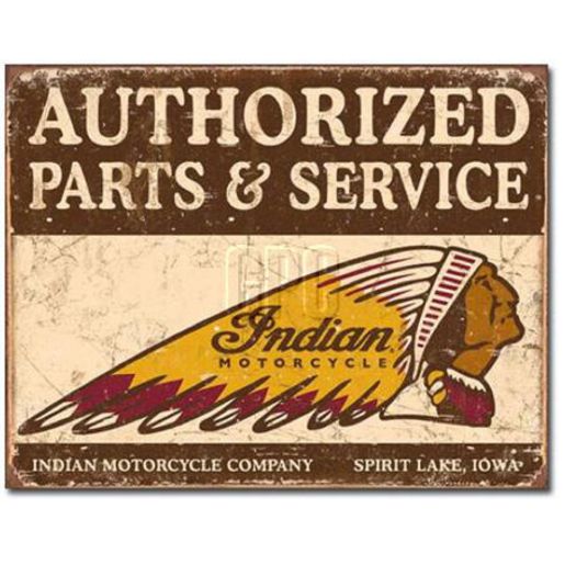 Indian Authorised Parts and Service Metal Sign (41x32cm)