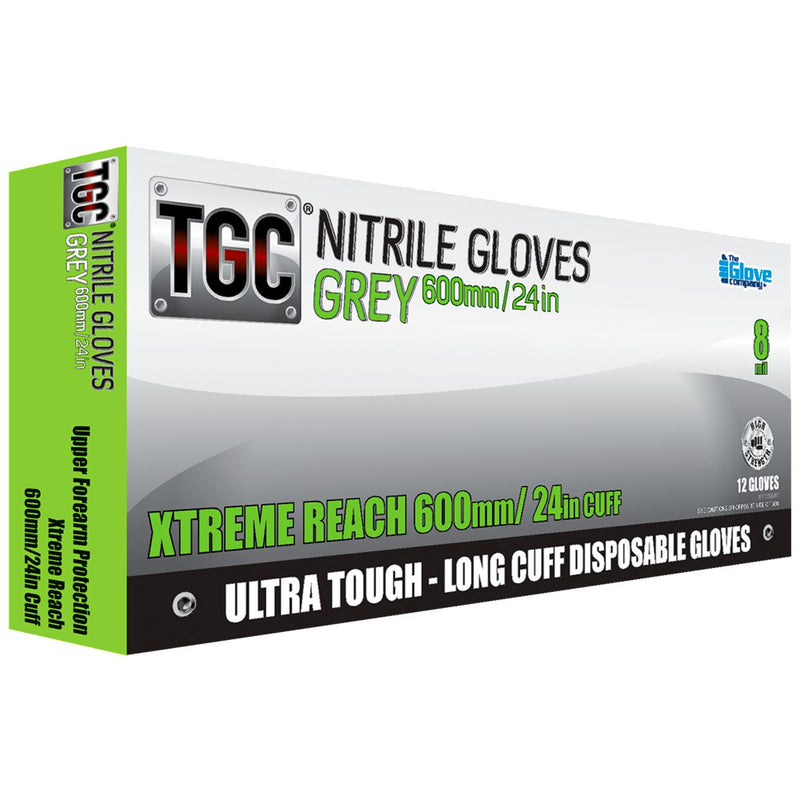 The Glove Company TGC Gloves Grey Nitrile 600mm XXL 12Pk