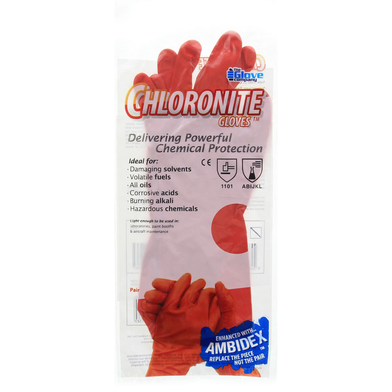 Chloronite Chemical Gloves Red Medium 1-Pair 440602