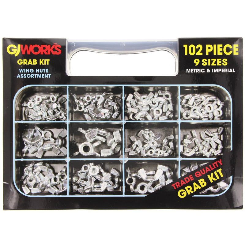 GJ Works Wing Nuts Grab Kit 102pc 9-Size Metric &