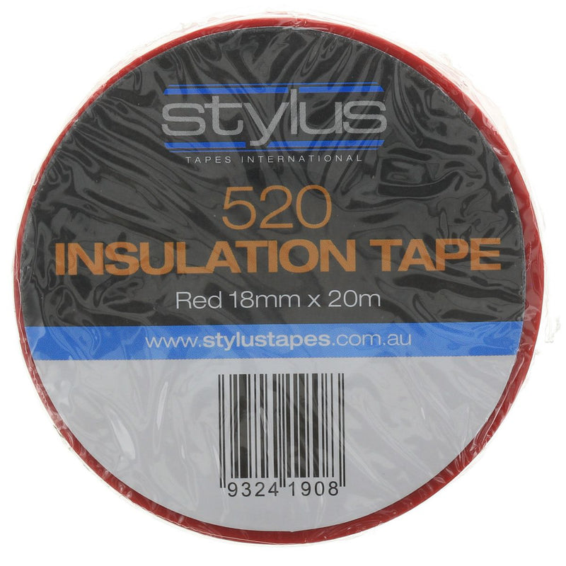 Stylus PVC Tape 18mm X 20M - Red 2120
