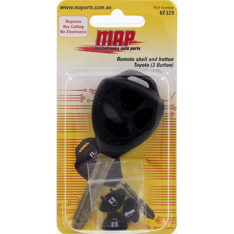 MAP Car Remote Shell & Buttons (3 Button) fits Toyota