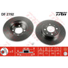 TRW Brake Rotor Pair 262mm Rear DF2792S