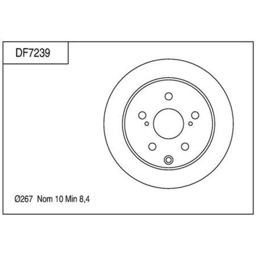 TRW Brake Rotor 267mm Rear DF7239S