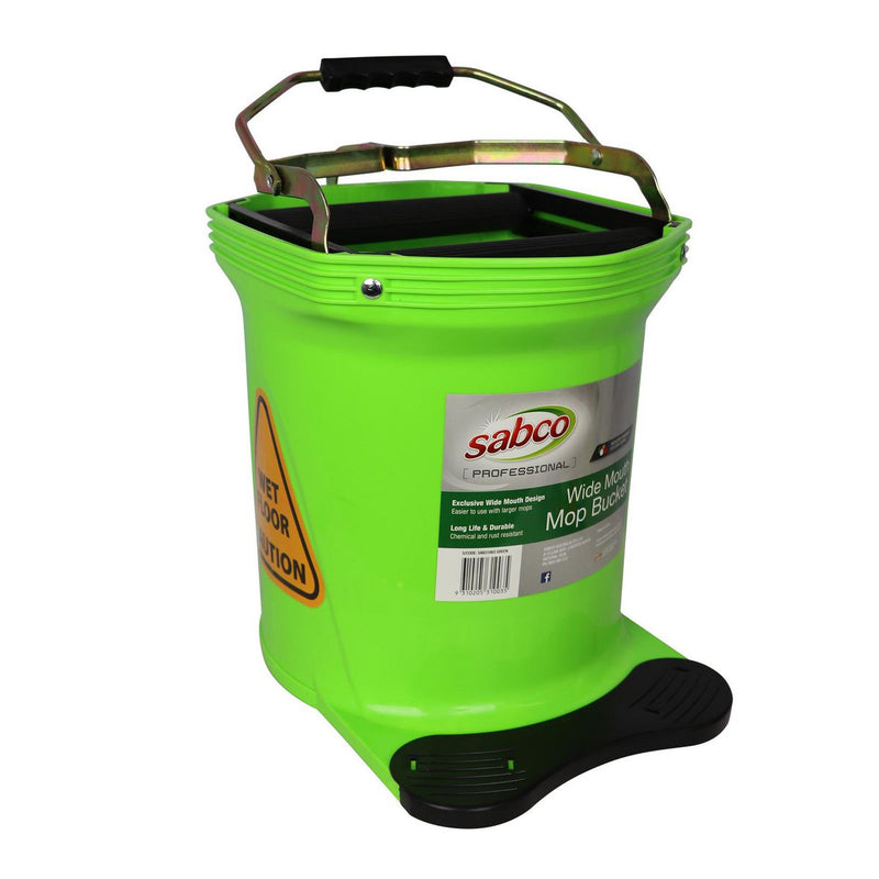 Sabco Wide Mouth 16lt Mop Bucket Green SAB31003