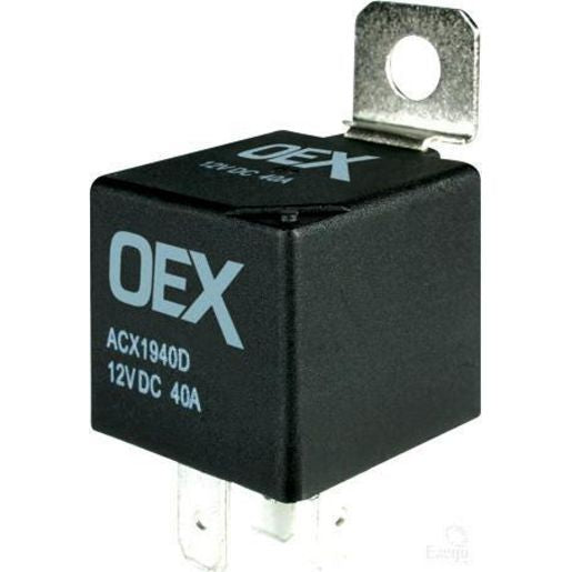 OEX Mini Relay 12V Normally Open 40A - Diode Protected,