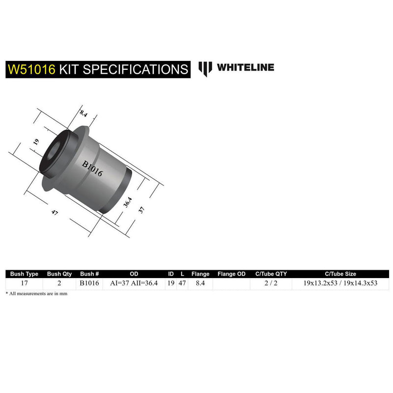 Whiteline W51016 Control Arm Lower Inner Bushing