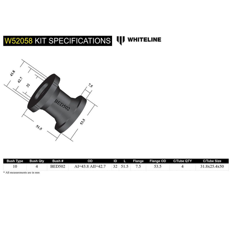 Whiteline W52058 Control Arm Lower Inner Bushing
