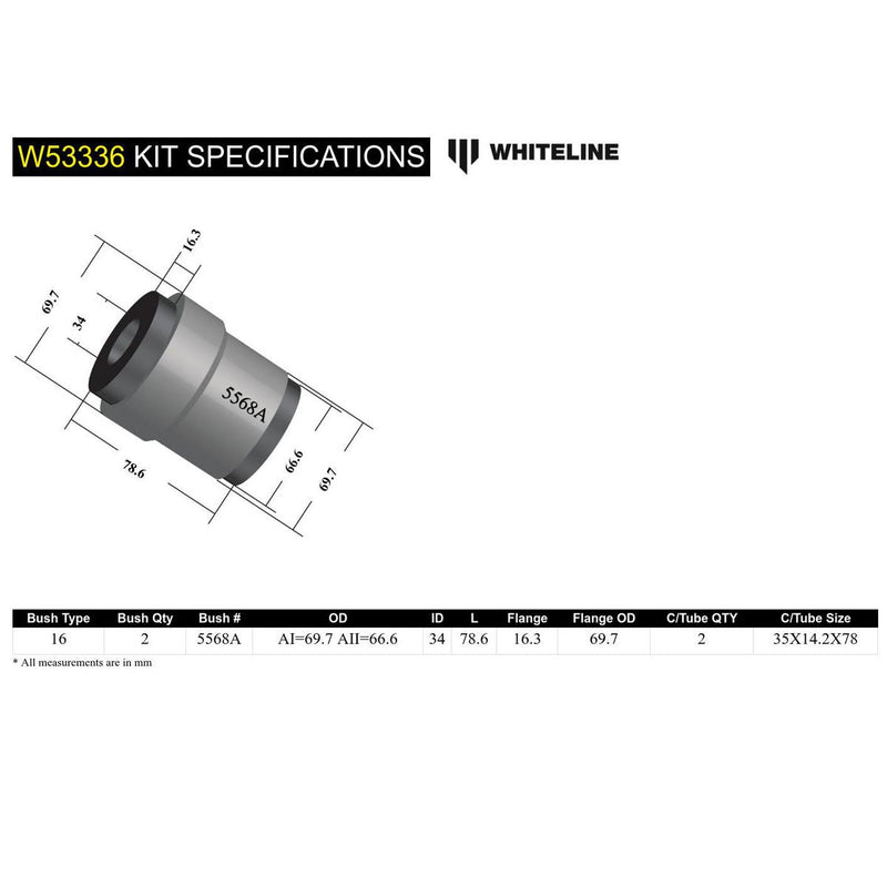 Whiteline W53336 Control Arm Lower Bushing