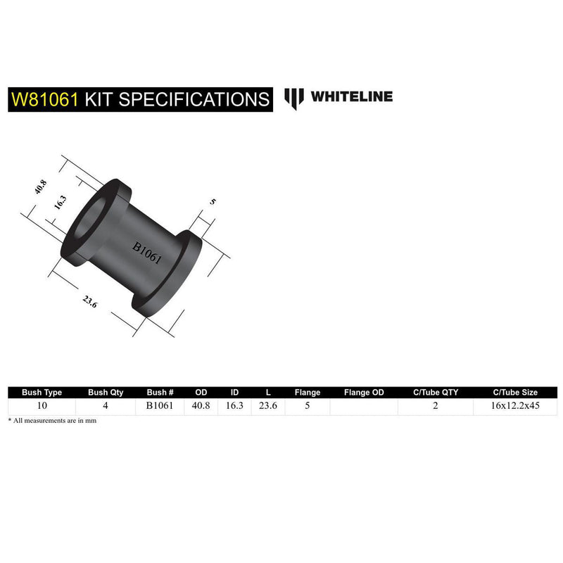 Whiteline W81061 Strut Rod To Chassis Bushing