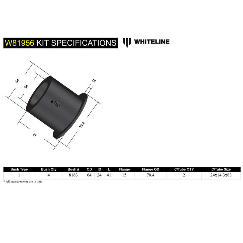 Whiteline W81956 Strut Rod To Chassis Bushing