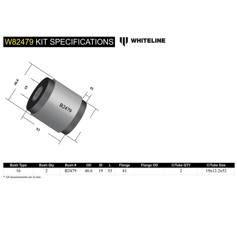 Whiteline W82479 Strut Rod To Control Arm Bushing
