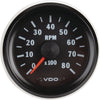 VDO Tachometer Elec 0-8000 RPM 52mm Round 12V 333015031