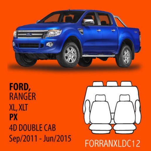 True Fit Tailored Seat Cover Ford PX Ranger XL XLT XL,