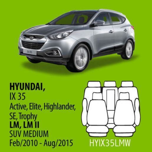 SCW Tailored Seat Covers Double Row Hyundai Ix35 Active,
