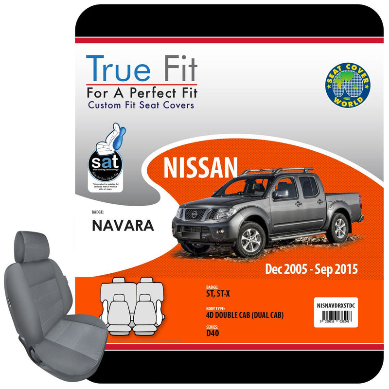 SCW Tailored Seat Covers Double Row Nissan Navarra Dual