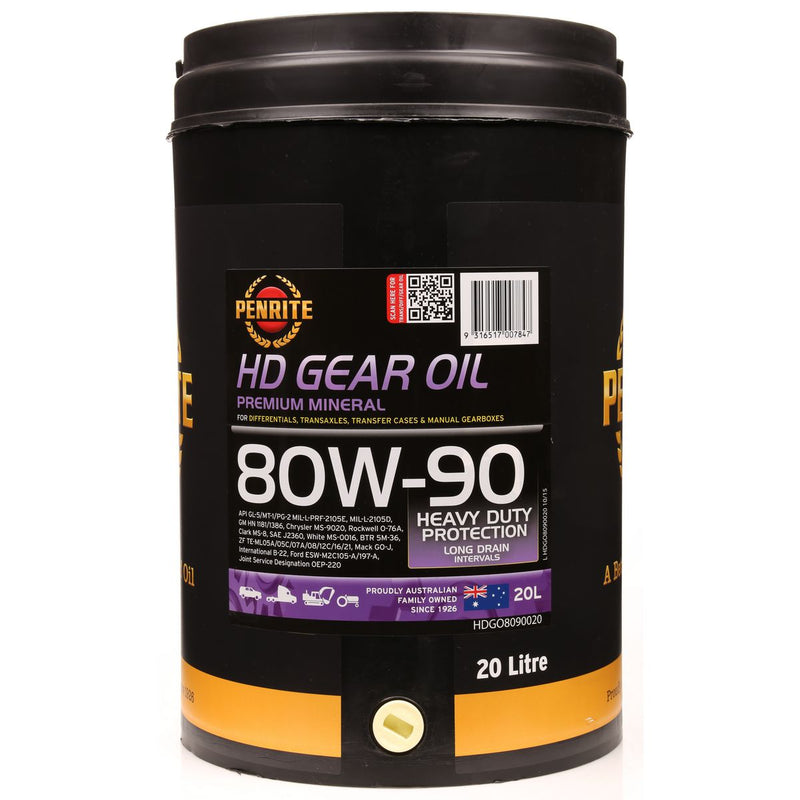 Penrite HD Gear Oil 80W-90 Mineral 20L