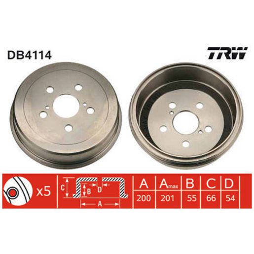 TRW Brake Drum DB4114