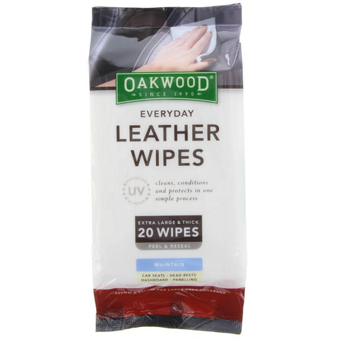 Oakwood Leather Wipes With UV Protection (20 Pack) OP197