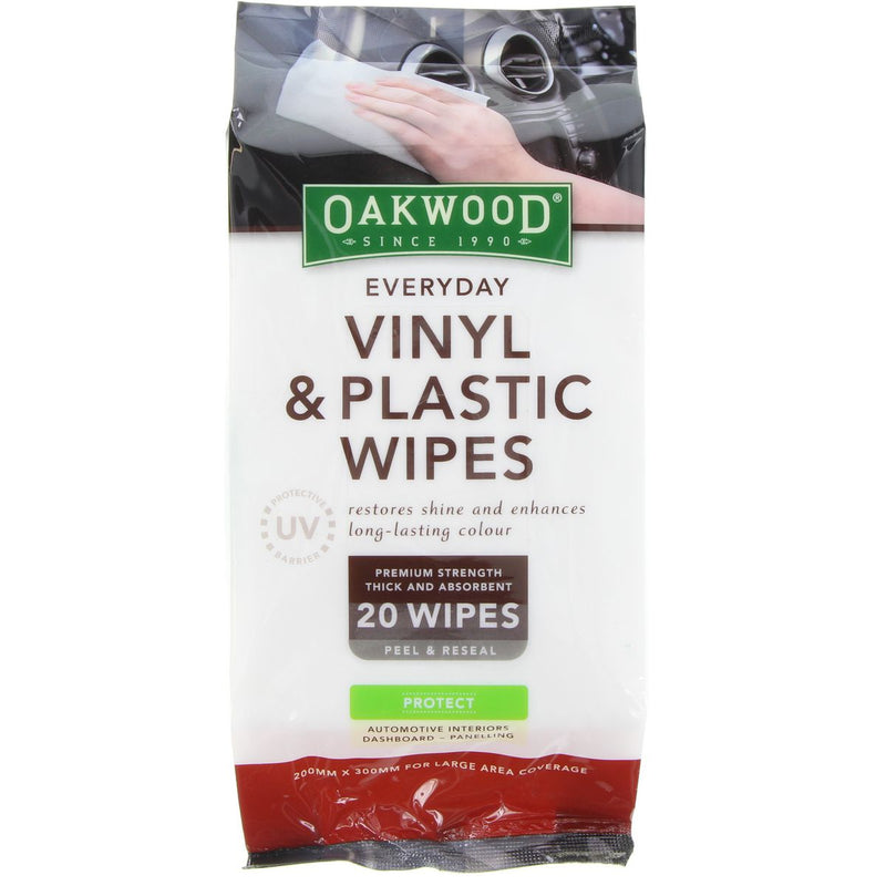Oakwood UV Protect Vinyl & Plastic Wipes (20 Pack) OP147