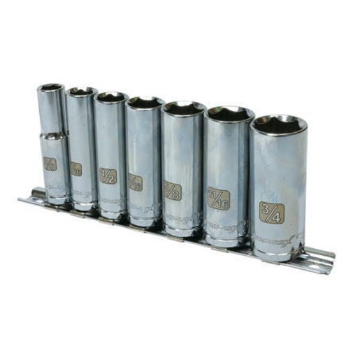 Kromex Deep Socket Rail Set 7pc 3/8in Drive AF KTK213