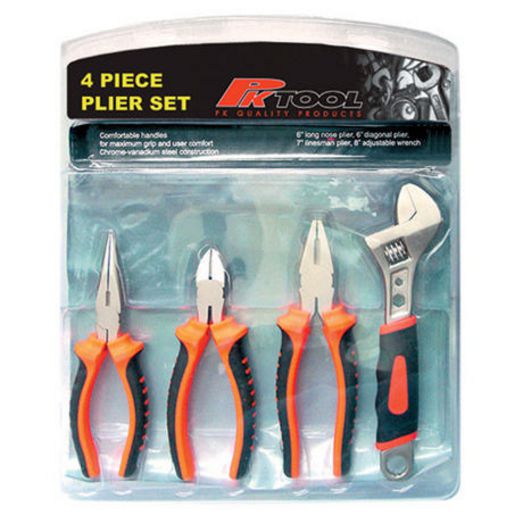 Pro-Kit Plier & Adjustable Shifter Wrench Set 4Pc RG7592
